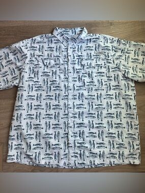 Habit Men’s Blue Springs 40+ UPF Quick Dry Vented River Shirt Fishing, Size 3Xl